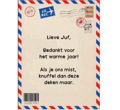 Post Deken - Sprei - Plaid - voor juf - Leerkracht - bankdeken - knuffeldeken - 200 x 150 cm