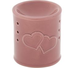 Keramische Oliebrander Aromabrander Voor Geuroliën Of Waxmelts - Harten - 9 x 9 x 10 cm - Oud Roze