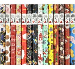 Benza assortiment Sinterklaaspapier cadeaupapier inpakpapier - 2 meter x 70 cm - 5 Rollen