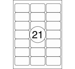 Benza Zelfklevende Etiketten op A4 Vel - 63,5 x 38,1 mm - 21 stickers per vel - 1000 vel
