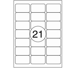 Benza Zelfklevende Etiketten op A4 Vel - 63,5 x 38,1 mm - 21 Stickers per vel - 100 vel