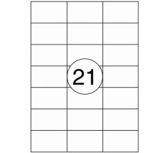 Benza Zelfklevende Etiketten op A4 Vel - 70 x 42,4 mm - 21 stickers per vel - 10 vel