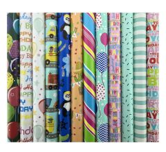 Assortiment luxe cadeaupapier inpakpapier voor kinderen CH1 - 70 cm x 2 meter per rol - 10 rollen