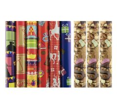 Assortiment sinterklaas inpakpapier cadeaupapier - 300/200 x 70 cm - 8 stuks