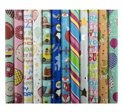 Assortiment luxe cadeaupapier inpakpapier voor kinderen CH2 - 200 x 70 cm - 5 rollen