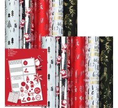 CHAMONIX - Metallic kerstpapier assortiment cadeaupapier inpakpapier voor kerstmis - 150 x 70 cm - 