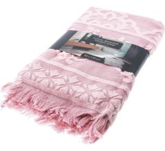 Luxe Jacquard Hamamdoek - Fouta - - Hammamdoek - 100% Katoen - 90 x 170 cm - Oud Roze