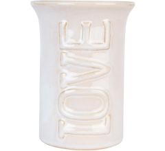 Vintage Geurbrander wax smelt met de tekst: Love - Off-White