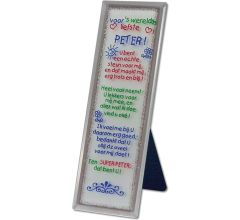 Decoratieve spiegel met tekst: Voor 's werelds liefste PETER!