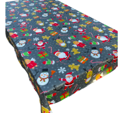 Kerst tafelkleed - Polyethyleen - Afneembaar - 140 x 230 cm - Donkergrijs