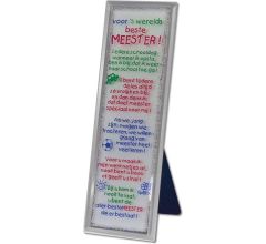 Decoratieve spiegel met tekst: Voor 's werelds liefste MEESTER!