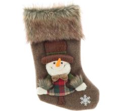 Unique Living | Stocking Vidar 23x46cm brown snowman