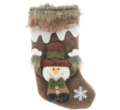 Unique Living | Stocking Vidar 17x34cm brown snowman