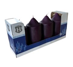 Professional Stompkaarsen, paraffine, Ø 7,8 x 15 cm, brandduur van ca. 64 uur, paars, 4 stuks