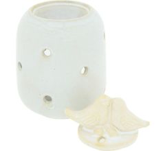 Keramische Oliebrander - Aromabrander Voor Geuroliën Of Waxmelts - Vogels - 9 x 9 x 14 cm - Créme