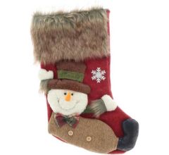 Unique Living | Stocking Vidar 23x46cm red snowman