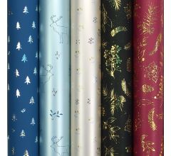 ALASKA Metallic assortiment cadeaupapier inpakpapier voor kerstmis - 150 x 70 cm - 5 rollen