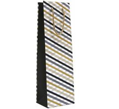 Crossed Lines - Wijntas Wijnfles zak met koord - 39 x 12 x 9 cm - 12 Stuks