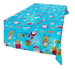 Kerst tafelkleed - Polyethyleen - Afneembaar - 140 x 230 cm - Lichtblauw