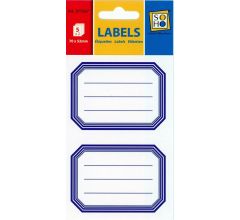 Schooletiket Hoekig Blauw - 70 x 52mm - 20 stuks