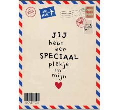 Post Deken - Sprei - Knuffeldeken - Plaid - Liefde - Hart - Lief - 150 x 200 cm