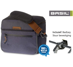 Basil stuurtas Miles - 26 x 16 x 23 cm cm Waterproof Donkergrijs – Incl. BasEasy bevestig beugel