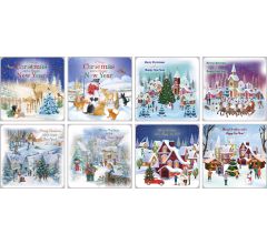Assortiment Engelstalige 3D Kerstkaarten - 15 x 15 cm - 32 stuks