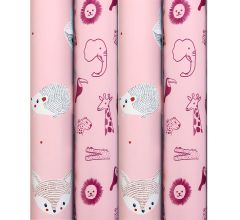 Baby Geboorte Assortiment Babyshower cadeaupapier inpakpapier Meisje - 200 x 70 cm - 4 rollen