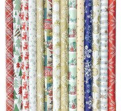 7 rollen Kerst Cadeaupapier assortiment 200 x 70 cm
