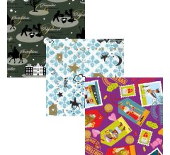 Assortiment 2 Sinterklaaspapier Cadeaupapier Inpakpapier Extra lang en breed - 300 x 100 cm - 3 rol