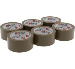 6 Rollen - Extra Sterke Bruine Verpakkingstape - Breed Plakband 48 mm x 66 mtr