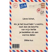 Post Deken - Sprei - Wikkeldoek- Plaid - Liefde - bankdeken - knuffeldeken - 200 x 150 cm