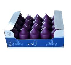 Professional Stompkaarsen, paraffine, Ø 3.8 x 7 cm, brandduur van 7-9 uur, paars, 20 stuks