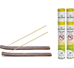 Ibergarden Citronella wierrook sticks - met houder/plankje - anti muggen - 80x sticks - 32 cm