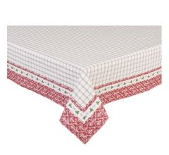 Kerst Tafelkleed - Ruiten en Hulstblaadjes - 130 x 180 cm