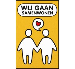 Samenwonen - 6 Dubbele Uitnodigingen Met Envelop – Verhuiskaart