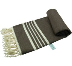 Arowell Ordu Pestemal - Fouta - Hamamdoek - Hammamdoek - Bruin - 180 x 90 cm