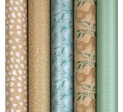 Benza - Charlize - Eco bruin kraft cadeaupapier - 2 meter x 70 cm - 5 Rollen