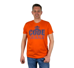 Oranje Heren T-Shirt - Code Oranje -  Voor Koningsdag - Holland - Formule 1 - EK/WK Voetbal - Maat 