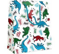 Luxe Cadeautas Met koord Kinderen - 24 x 10 x 33,5 cm - Dino Dinosaurus - 12 Stuks
