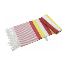 Arowell Honeycomb Banded Pestemal - Fouta - Hamamdoek - Hammamdoek - Rood - 180 x 100 cm