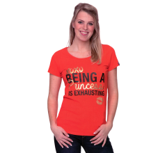 Oranje Dames T-Shirt - XOXO Being A Princess Is Exhausting -  Voor Koningsdag - Holland - Maat: XL