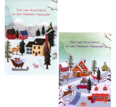 20 Luxe Gevouwen Kerstkaarten Met Enveloppen  - Met Stans en Folie - Design 3