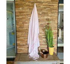 XL Hamamdoek Pestemal Fouta - 130 x 180 cm - 100% Katoen - Uni Soft Pink