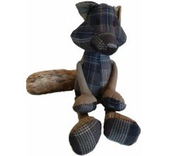 Vos Deurstopper donkerblauw met pluche staart