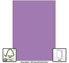 Benza Hobbykarton om zelf wenskaarten te maken 220 Gram - A4 - Donkerpaars - 20 stuks