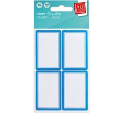 Zelfklevende Schooletiket Met Blauwe Rand - 35 x 52 mm - 40 stuks
