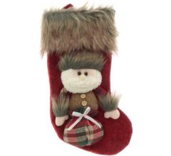 Luxe 3D Kerstsok - Kerstman - 34 x 17 cm - Rood