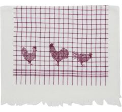 Gastendoek in het formaat 40 x 60 cm, van de landelijke textielserie Country Side Chicken, Naturel 