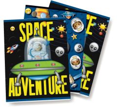 Emoji - Space Monkey schriften Lijn A5 KLEINE SCHRIFTEN - 3 stuks